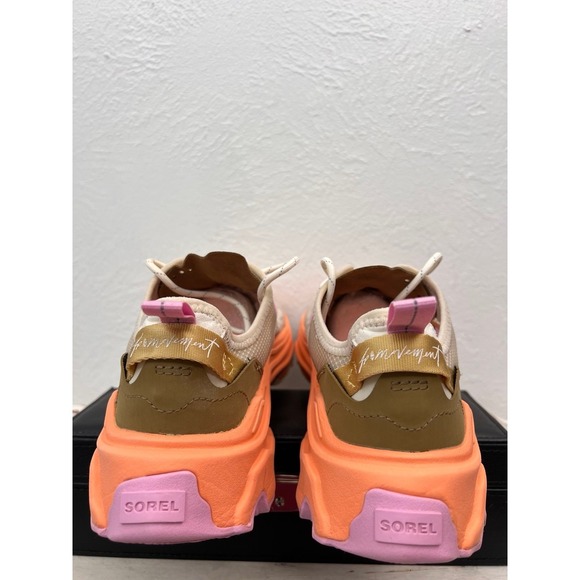 Sorel Kinetic RNEGD Caribou Sneakers Women's 9.5 Beige Orange‎ Pink Chunky Sole - Picture 5 of 9